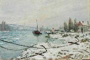 Alfred Sisley Effect of Snow at Saint Cloud Germany oil painting artist